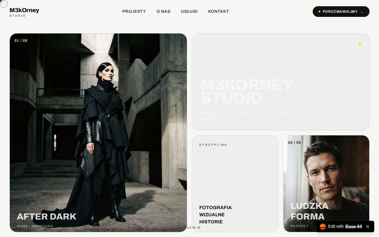 Mockup strony M3kOrney Studio
