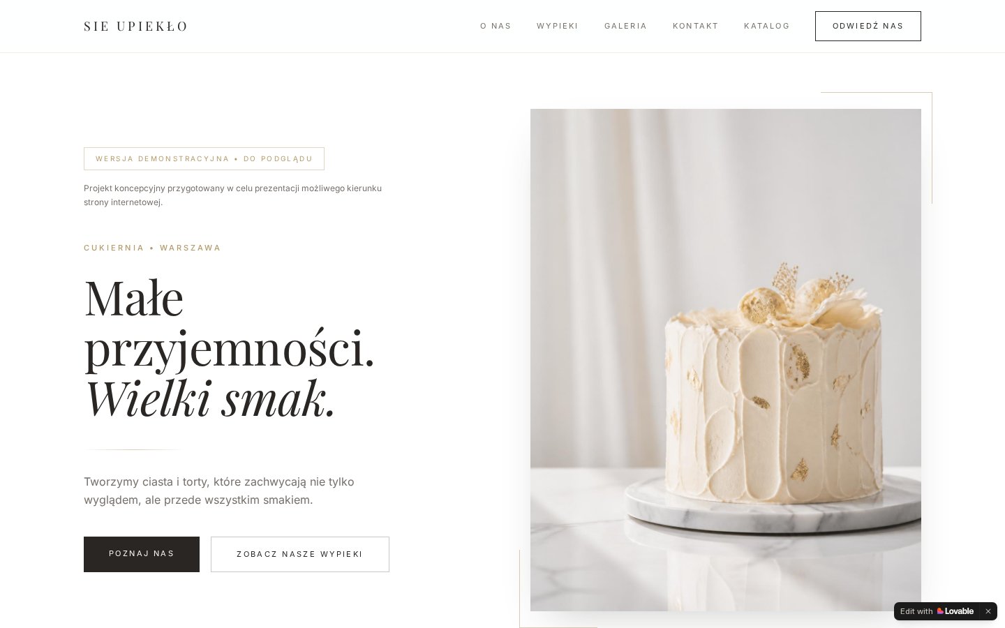 Mockup strony Się Upiekło