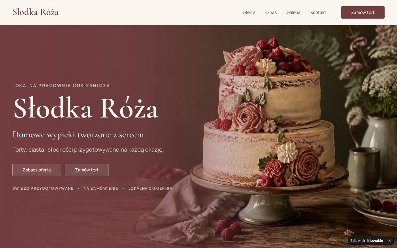 Mockup strony Słodka Róża